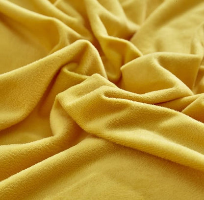 Wellboo Yellow Velvet Comforter Sets Twin Solid Mustard Yellow Fluffy Bedding Comforters Women Girls Plain Turmeric Yellow Sherpa Quilts Dark Yellow Soft Warm Winter Bed Blankets Luxlury Yellow Bed