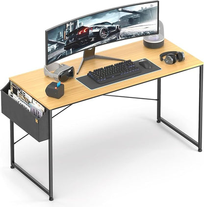 MoNiBloom Computer Desk, Modern Simple Style Laptop Table for Reading Writing Livingroom Bedroom - Light Walnut