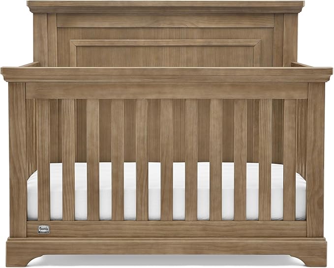 Delta Children Simmons Kids Paloma 4-in-1 Convertible Crib, Greenguard Gold Certified, Aged Oak