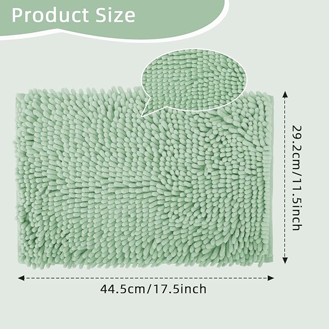 Locker Rug school girl rugs Carpet Chenille 100% Microfiber Locker Carpet with Non Skid Backing Locker Decorations (Green, 11.5X17.5)