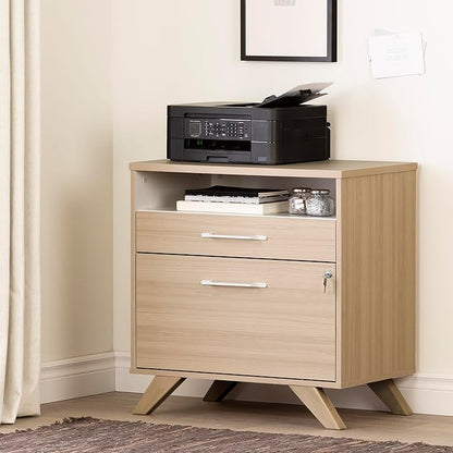 South Shore Helsy 2-Drawer File Cabinet, Lateral, Soft Elm and White