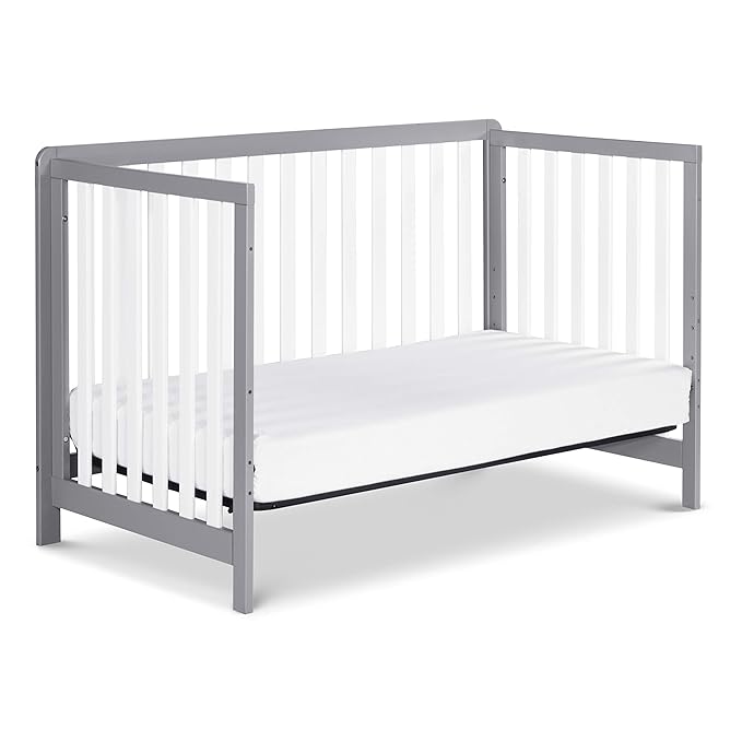 Carter's by DaVinci Colby 4-in-1 Low-Profile Convertible Crib in Grey and White, Greenguard Gold Certified