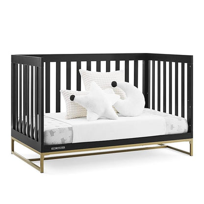 Delta Children Jade 4-in-1 Convertible Crib - Greenguard Gold Certified, Ebony/Bronze