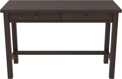 Signature Design by Ashley Camiburg Modern Home Office Writing Desk with Drawers, Warm Brown