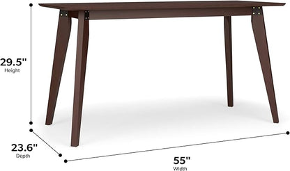 HON Basyx BSX55WPLMWMW Modern Home Office Wood Computer Desk, 55", Walnut