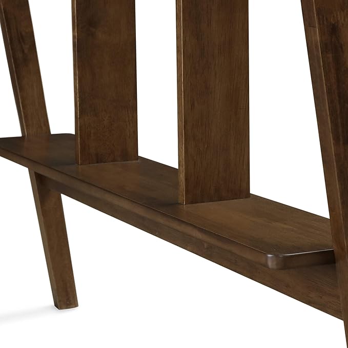 Finch Darren Home Office Drawer Mid Century Accent Desk, 43 Inch Wide Simple Modern Study Table, Walnut Brown