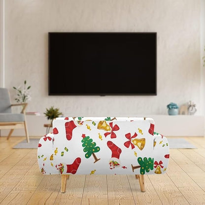 FKELYI Christmas Tree Easy Going Stretch Sofa Slipcover Washable Sofa Couch Cover Comfortable Furniture Protector with Elastic Bottom L