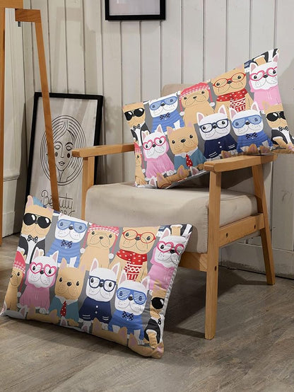 Datura home Dog Comforter Beddding Set for Kids Children,Puppy Pug Cute Dog Pattern Cartoon Career Pet Bedding Set with 1 Comforter and 2 Pillowcases(Dog Twin)