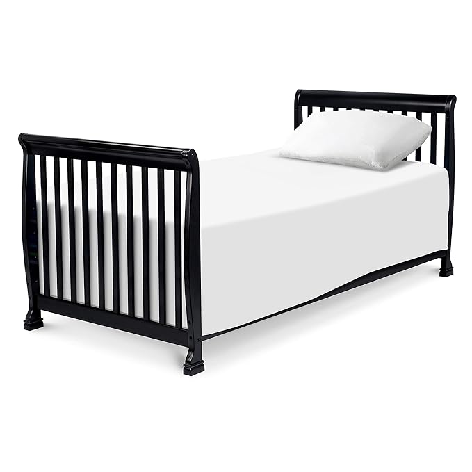 DaVinci Kalani 4-in-1 Convertible Mini Crib in Ebony | Greenguard Gold Certified