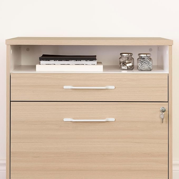 South Shore Helsy 2-Drawer File Cabinet, Lateral, Soft Elm and White