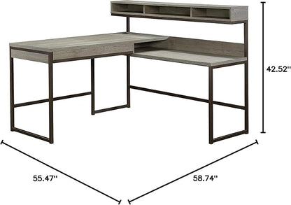 Sauder Manhattan Gate L-Shaped Desk, Mystic Oak finish