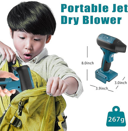 Mini Jet Blower Portable Violent Turbo Fan for Makita 18V Battery, 4-Speed Wireless High Speed Handheld Fan, for Computer Key Board Cleaning,Hair Drying,Camping,Outdoors,Car (No Battery)
