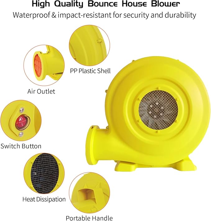 Inflatable Blower,1200W 1.5 HP Inflatable Bouncer Blower,Air Blower for Inflatables,Commercial Bounce House Blower for Bounce House,Inflatable Figures Outdoor Christmas Decorations