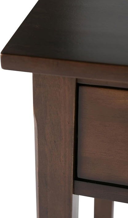 SIMPLIHOME Avalon SOLID WOOD Contemporary 47 Inch Wide Writing Office Desk in Dark Tobacco Brown, For the Office Desk, Writing Table, Workstation and Study Table