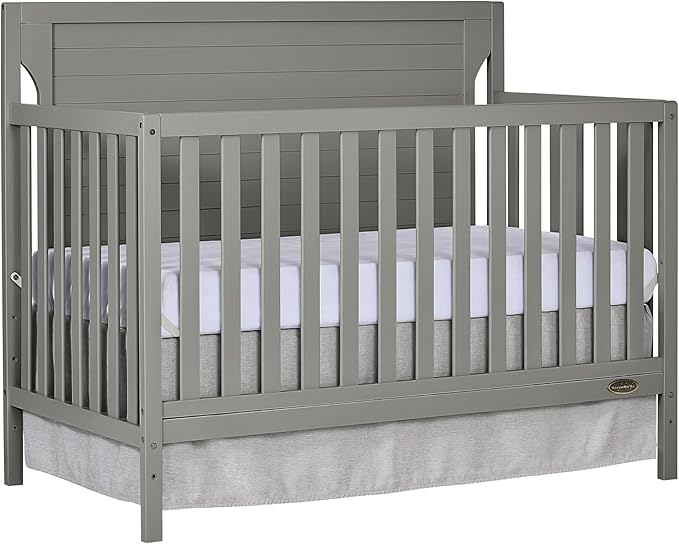 Cape Cod 5-in-1 Convertible Crib in Storm Grey, Greenguard Gold Certified, 55x30x44.5 Inch (Pack of 1)
