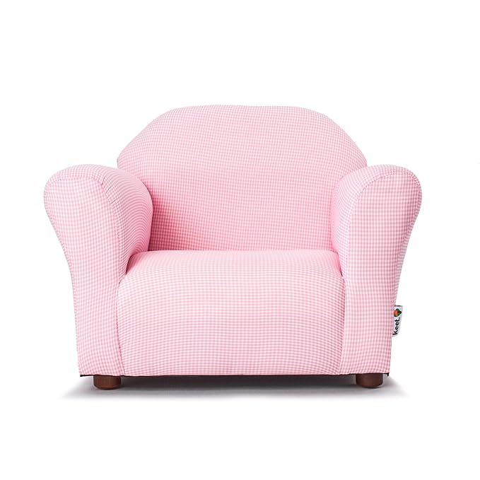 KEET Roundy Kid's Chair, Gingham Chair Only, Pink