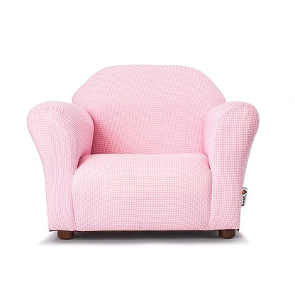 KEET Roundy Kid's Chair, Gingham Chair Only, Pink