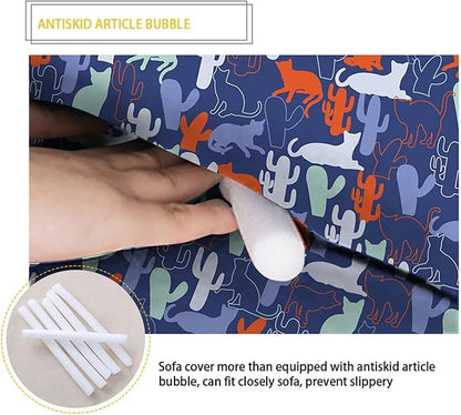 FKELYI Christmas Tree Sofa Couch Cover Comfortable Furniture Protector with Elastic Bottom Stretch Sofa Slipcover for Living Room S