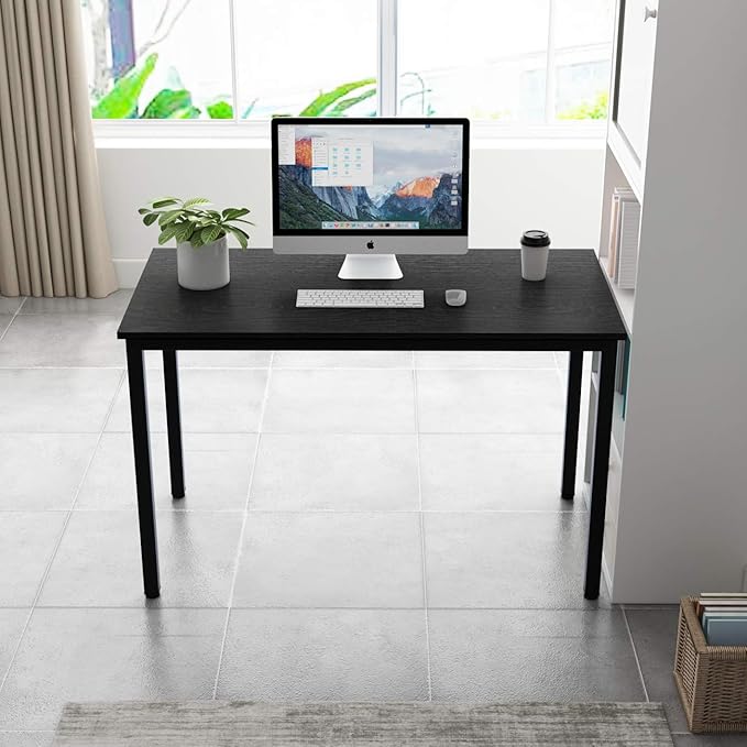 soges 47 inches Desk Computer Desk Home Office Table Writing Desk Study Table Computer Workstations Black GCP2AC3-120BK