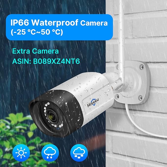 Hiseeu 2K Wireless Pro Security Camera Wireless Outdoor, 2-Way Audio, 3MP Surveillance Cameras, IP66 Waterproof, 2.4Ghz & 5Ghz, Motion Detection, SD Storage, Compatible with System, Work with Alexa