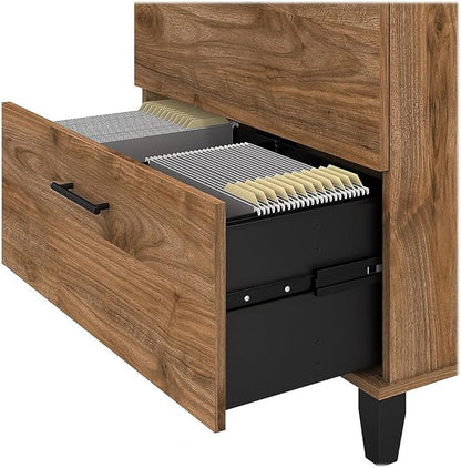 Bush Furniture Somerset 2-Drawer Lateral File Cabinet, Letter/Legal, Fresh Walnut, 30-inch (WC81380)