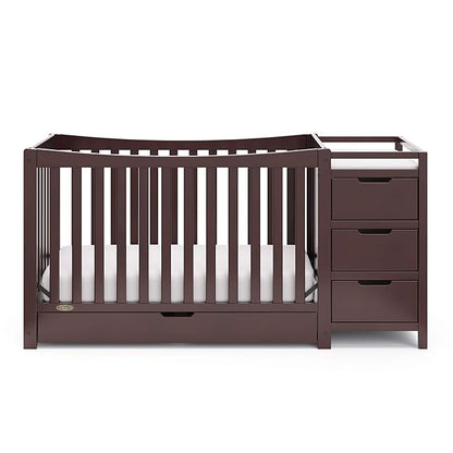 Graco Remi 4-In-1 Convertible Crib & Changer With Drawer (Espresso) – GREENGUARD Gold Certified, Crib And Changing-Table Combo, Includes Changing Pad, Converts To Toddler Bed, Full-Size Bed