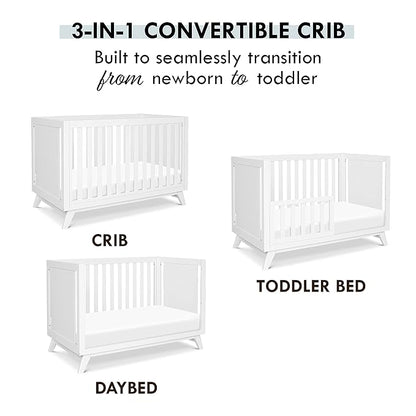 DaVinci Otto 3-in-1 Convertible Crib in White, Greenguard Gold Certified