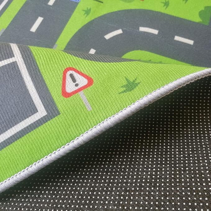 Car Rug Play Mat, Road Rug Carpet for Kids, City Life Educational Road Traffic Carpet for Ages 3-12 Years Old(140×200cm/55×79inch)