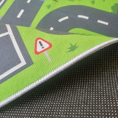 Car Rug Play Mat, Road Rug Carpet for Kids, City Life Educational Road Traffic Carpet for Ages 3-12 Years Old(140×200cm/55×79inch)