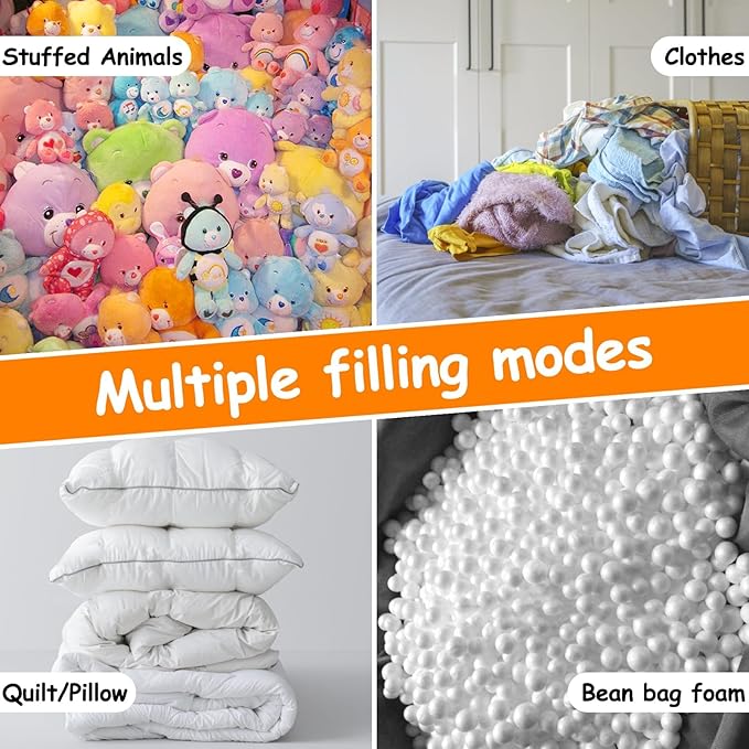 Stuffed Animal Storage Bean Bag Cover for Kids, Bean Bag Stuffed Animal Storage for Boys and Girls | Organize, Sit, Play, Box | X-Large, Cylinder, 2 Zippers at Both Ends, 100% Cotton Canvas