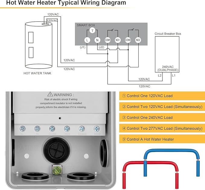 SURAIELEC WiFi Pool Timer, 40 AMP, 1HP 120V, 2HP 240V, Outdoor Indoor Smart Switch, Heavy Duty Pool Controller Light Timer Box for Pump, Water Heater, Spa, Powerful Electrical Appliances