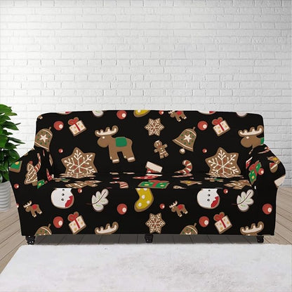 FKELYI Christmas Decorations Indoor Furniture Protector Easy Going Stretch Sofa Slipcover Non-Slip Sofa Slipcovers Washable Sofa Couch Cover XL