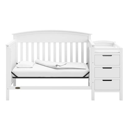 Graco Benton 4-in-1 Convertible Crib and Changer (White) – Crib and Changing Table Combo, Includes Water-Resistant Changing Pad, 3 Drawers, Converts to Toddler Bed, Daybed and Full-Size Bed