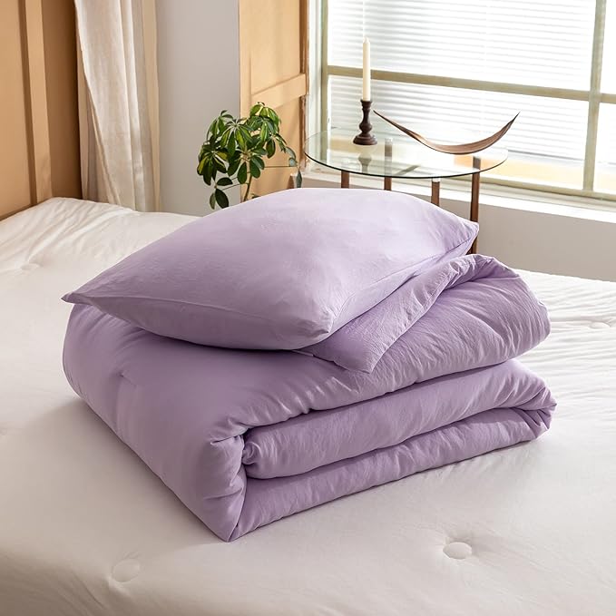 ROSGONIA California King Comforter Set Lavender, 3pcs (1 Boho Purple Cal King Comforter & 2 Pillowcases), All Season Bedding Bedspread Blanket Quilts