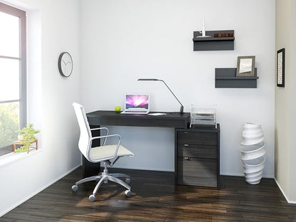 Nexera 211306 Reversible Desk Panel for Home Office, Black & Ebony