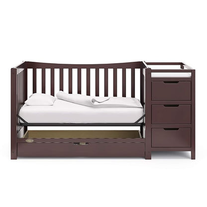 Graco Remi 4-In-1 Convertible Crib & Changer With Drawer (Espresso) – GREENGUARD Gold Certified, Crib And Changing-Table Combo, Includes Changing Pad, Converts To Toddler Bed, Full-Size Bed