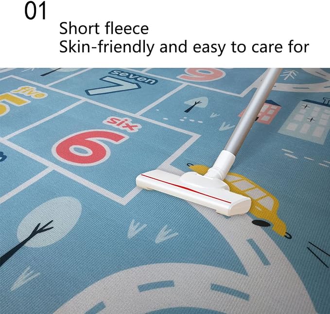 Kids Rug Play Mat, Car Rug, Hopscotch Rug, Hopscotch Mat for Kids, Can Be Used to Play with Cars Kids Carpet Play Mat,(Blue,200×300cm/79×118IN)