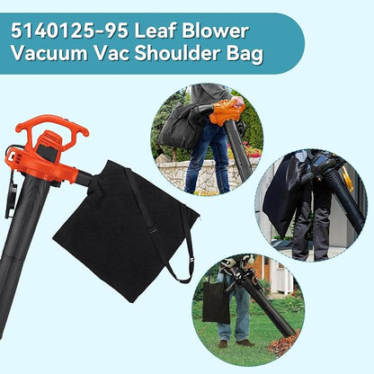 5140125-95 Leaf Blower Vacuum Vac Shoulder Bag Compatible with Black & Decker BV2900 BV3100 12 Amp Vacuum - Leaf Mulcher Bags Leaf Collection Bags Replaces 5140117-99, 2 Pack