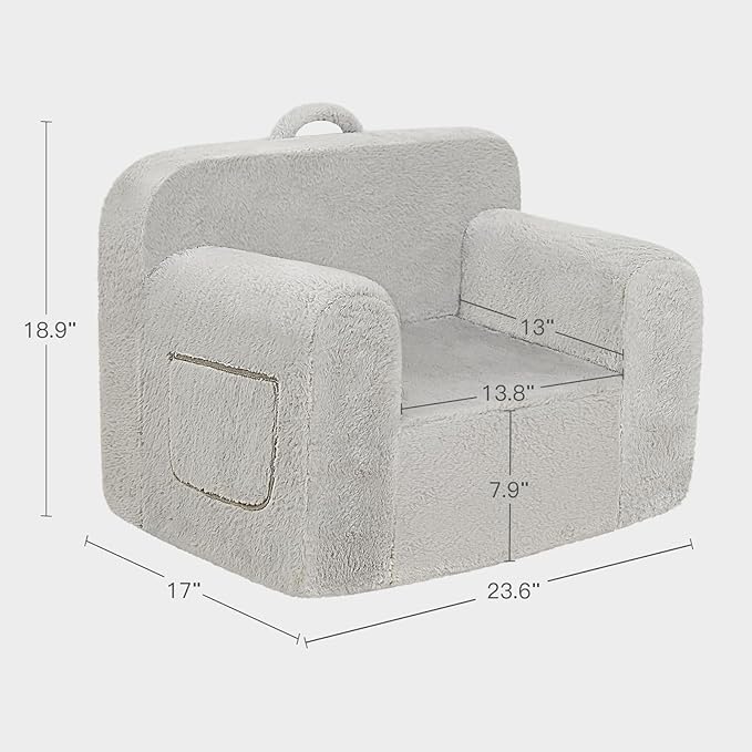 Toddler First Chair, Baby Chairs Comfy Toddler for Boys and Girls for Ages 18 Months and Up, Fits Any Decor (Grey)