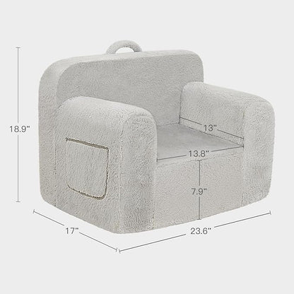 Toddler First Chair, Baby Chairs Comfy Toddler for Boys and Girls for Ages 18 Months and Up, Fits Any Decor (Grey)