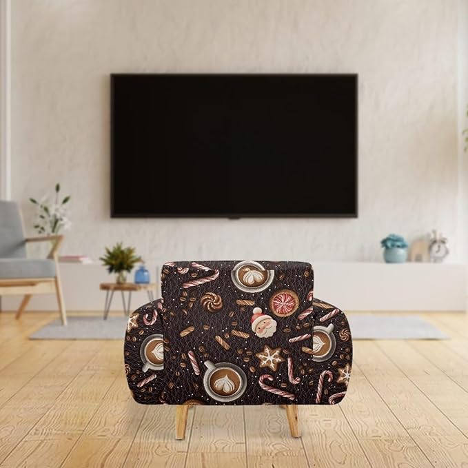 FKELYI Christmas Sofa Slipcover Washable Sofa Couch Cover Comfortable Furniture Protector with Elastic Bottom Stretch Sofa Slipcovers S