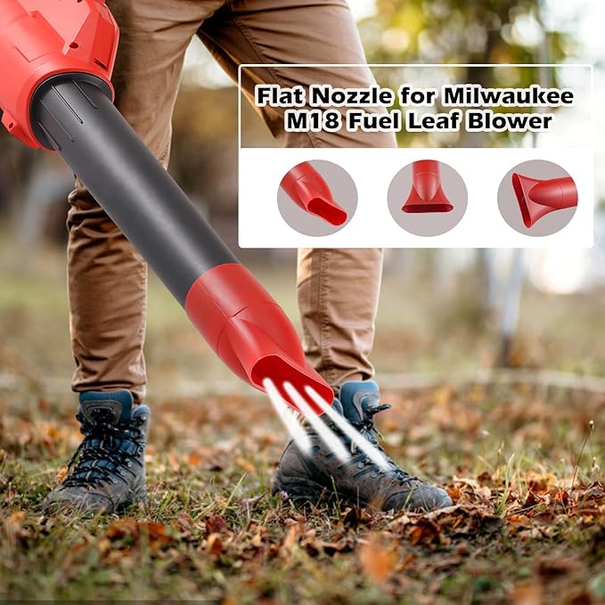 Flat Nozzle for Milwaukee M18 2724-20 & 2724-21 Fuel Leaf Blower, Work for Drying, Blow-Drying - Leaf Blower Flat Nozzle Tip (Red)