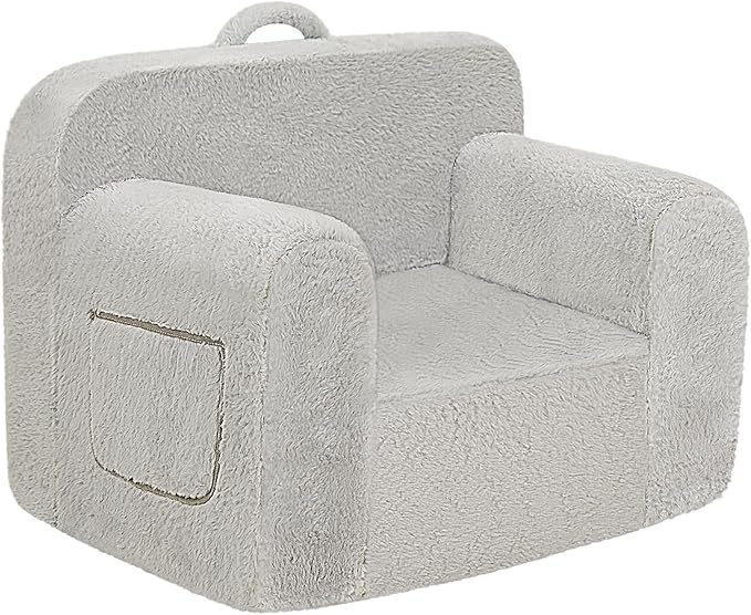 Toddler First Chair, Baby Chairs Comfy Toddler for Boys and Girls for Ages 18 Months and Up, Fits Any Decor (Grey)