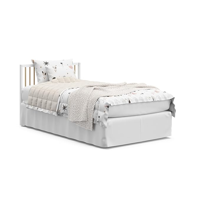 Graco Teddi 4-in-1 Convertible Mini Crib with Bonus Water-Resistant Mattress (White with Driftwood) – GREENGUARD Gold Certified, 2.75-Inch Mattress Included, Convenient Size, Easy 30-Minute Assembly