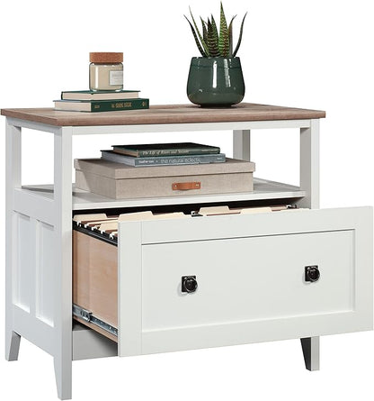 Sauder August Hill Lateral File, L: 19.53" x W: 32.28" x H: 29.25", Soft White Finish