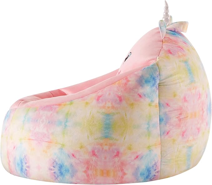 Heritage Kids Micromink Squishy Bean Bag Chair for Kids Ages 3+, Figural Unicorn
