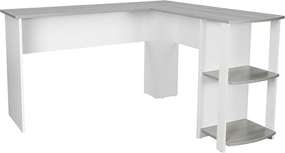 NicBex Laik-DW-00037-DX Desks, 53.5" W x 51.5" D x 29.75" H, White+Gray