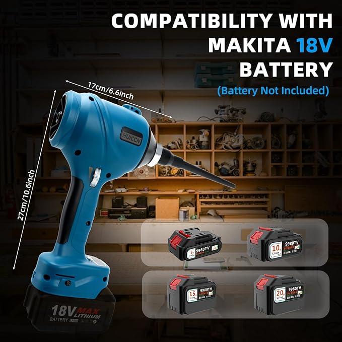 Cordless Dust Blower for Makita 18V Battery, Brushless Handheld Air Blower Compressed Air Duster 447 MPH for Garages Workshop Sawmill Room Home Cleaning(Battery Not Included)