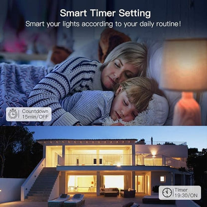 TREATLIFE Smart Light Bulbs, 2.4GHz WiFi LED Light Bulb, Dimmable Smart Bulb Compatible with Alexa, Google Home, SmartThings, UL Certified Warm White& Cool White(2700K-6500K), 800LM, E26, A19, 9W