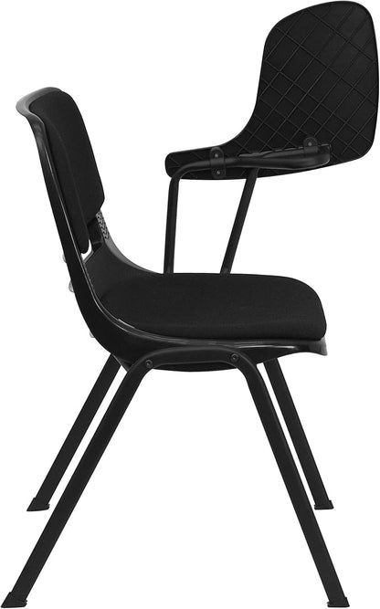Flash Furniture HERCULES 5 Pack Black Padded Ergonomic Shell Chair with Left Handed Flip-Up Tablet Arm